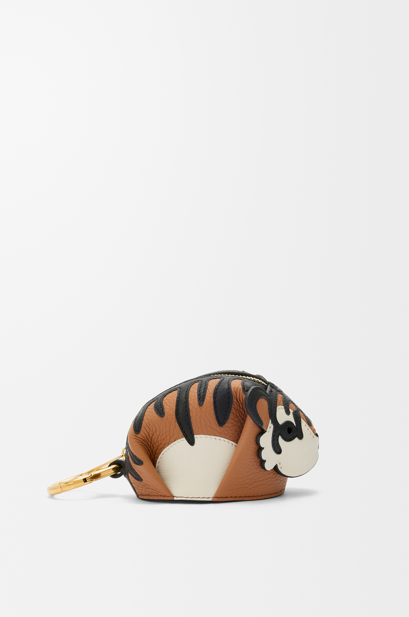LOEWE Tiger coin case charm in classic calfskin Cognac