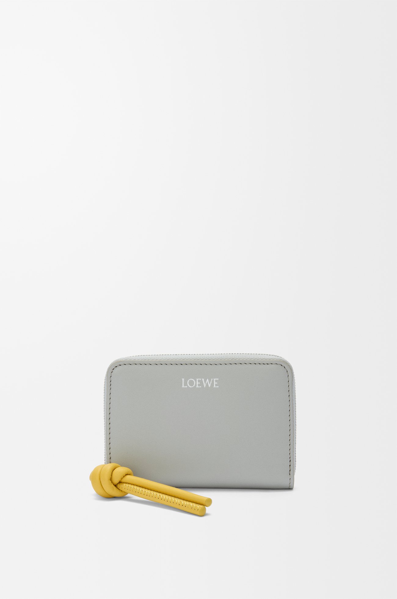 LOEWE ジップ コインパース（シャイニーナパカーフ） シェルグレー/ダンデライオン