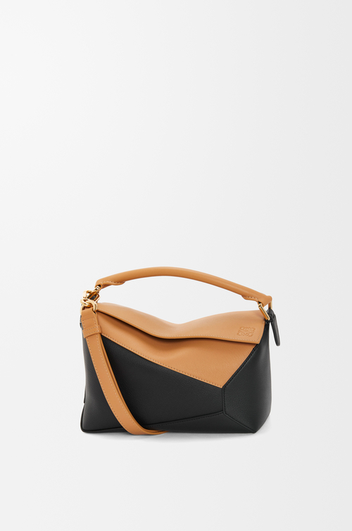 LOEWE Small Puzzle bag in classic calfskin Warm Desert/Black
