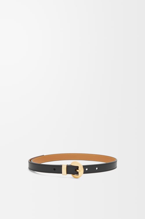 LOEWE Pebble belt in smooth calfskin Black/Gold