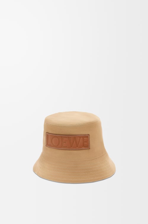 LOEWE Bucket hat in canvas and calfskin Sand/Tan