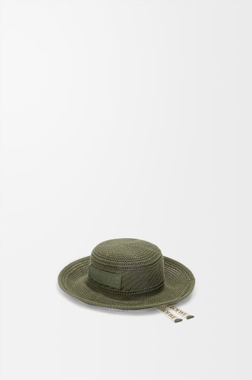 LOEWE Fisherman hat in cotton Dark Khaki