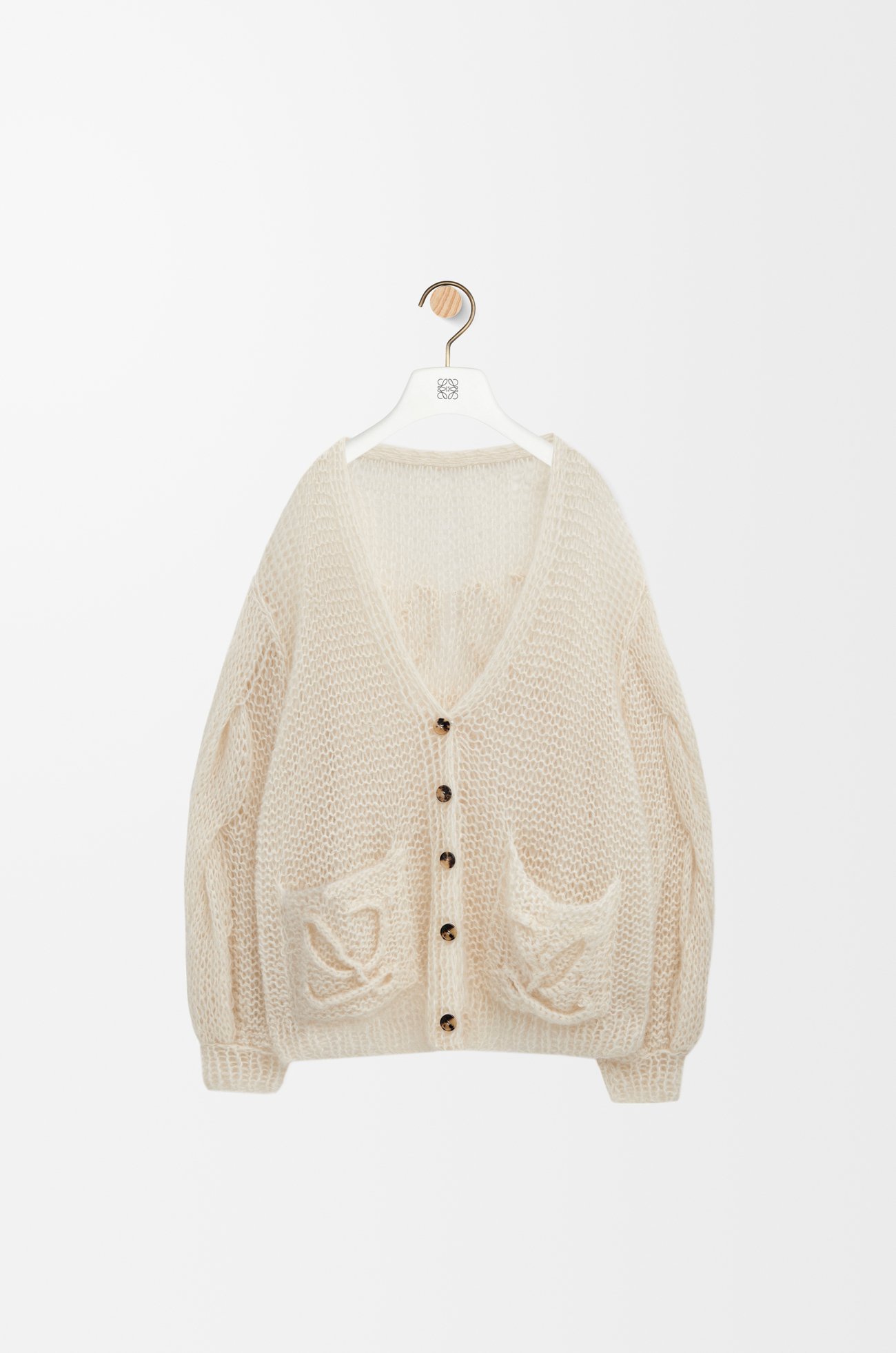 LOEWE Anagram cardigan in mohair Ecru
