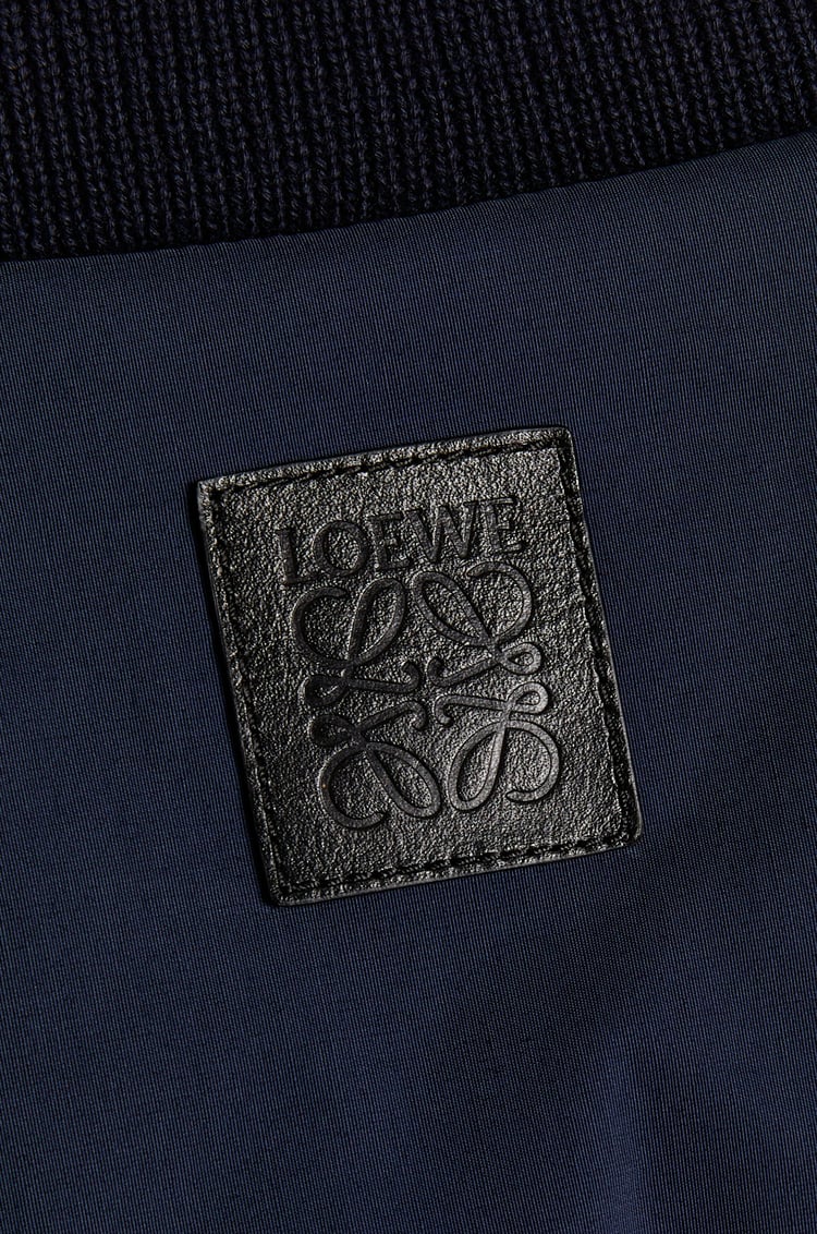 LOEWE Padded bomber jacket in technical cotton Navy Blue
