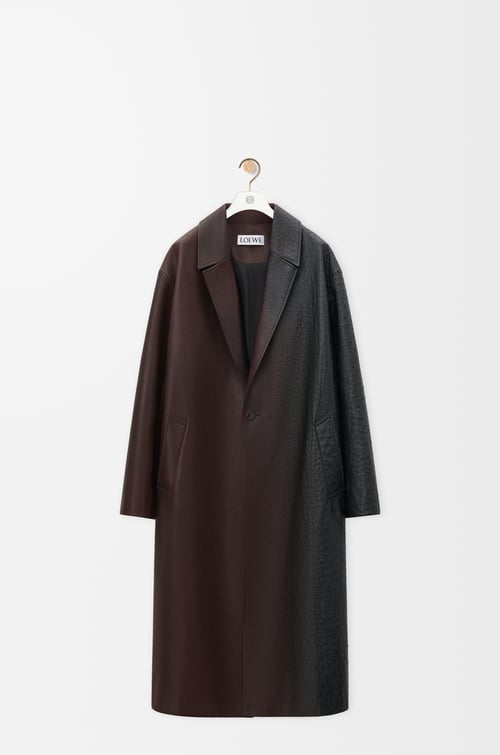 LOEWE Coat in nappa calfskin Dark Brown