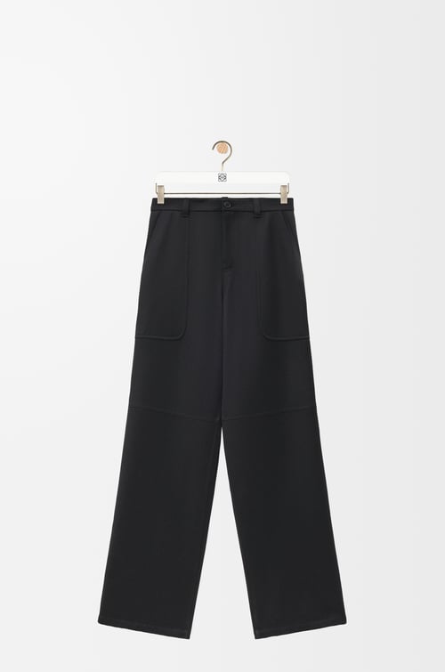 LOEWE 羊毛工装长裤 黑色