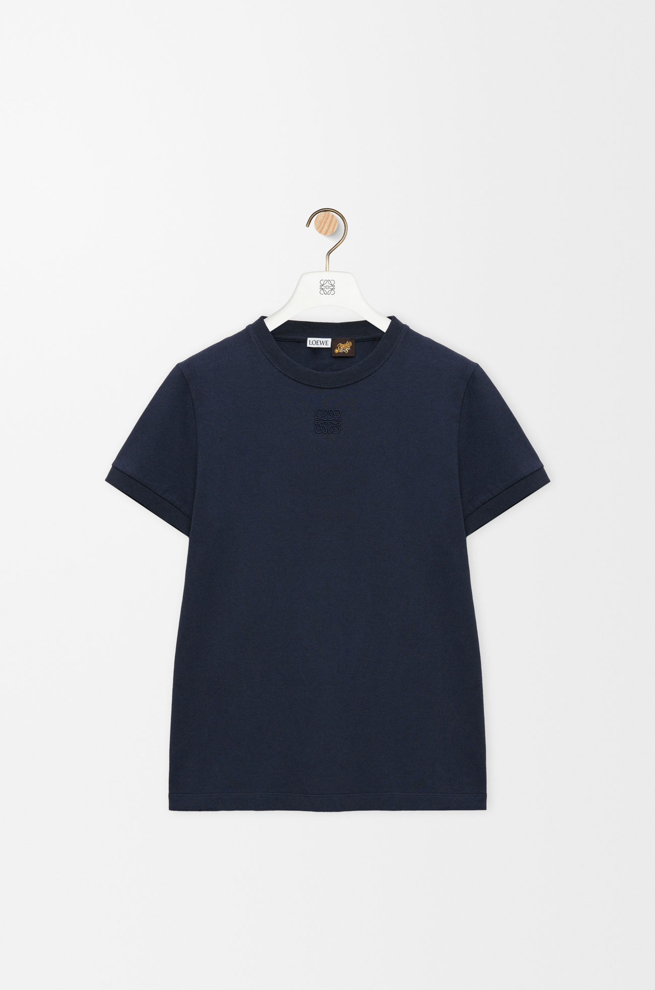 LOEWE Camiseta con encaje en algodón Azul Marino