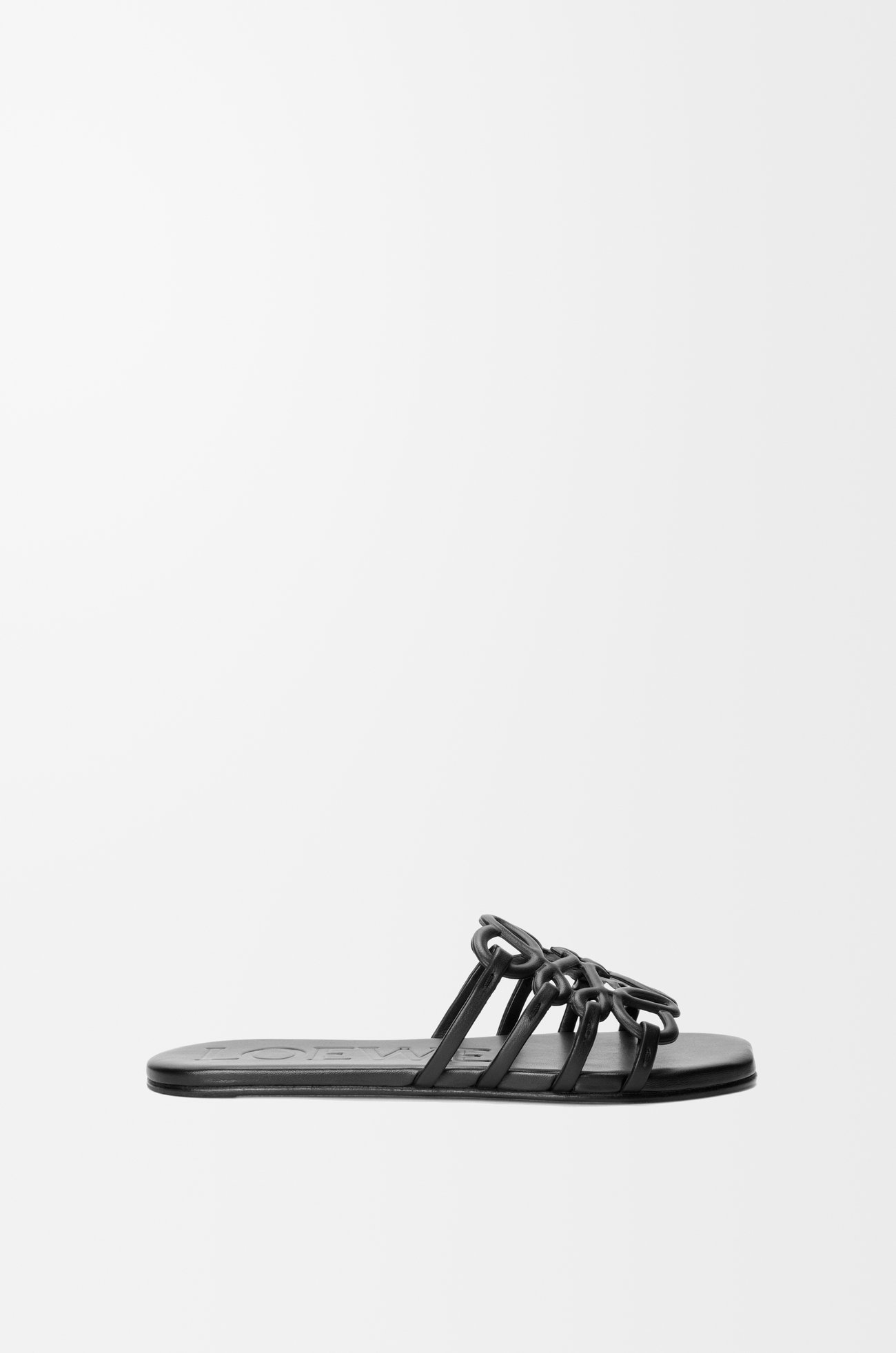 LOEWE Sandalia Petal Anagram en piel de ternera Negro