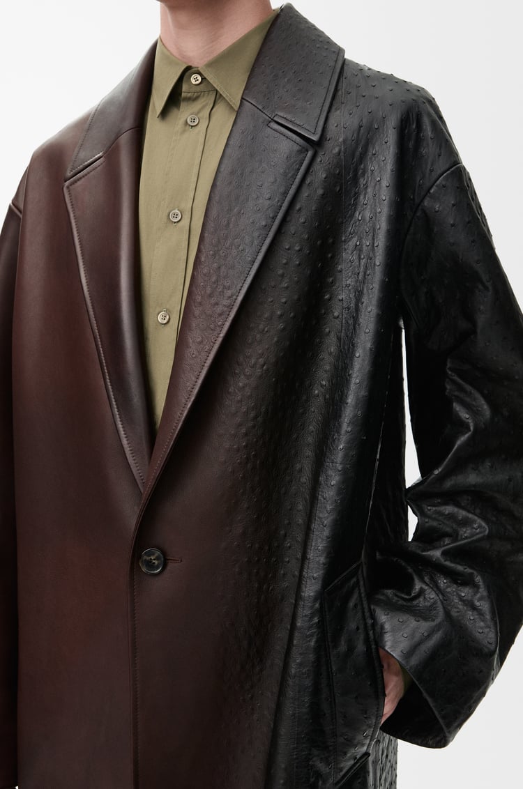 LOEWE Coat in nappa calfskin Dark Brown