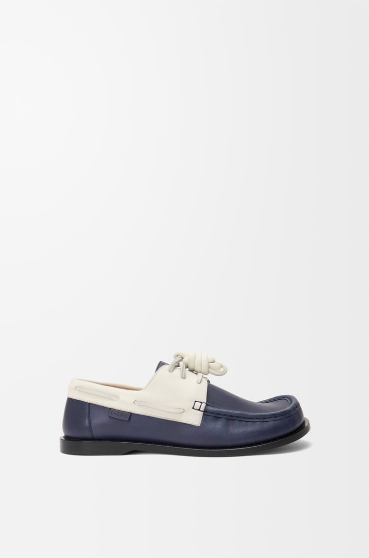LOEWE Náutico Campo en piel de ternera Azul Marino/Blanco
