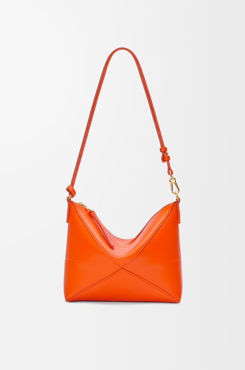 LOEWE パズルフォルド ポーチ（シャイニーナパカーフ） ビビッドオレンジ