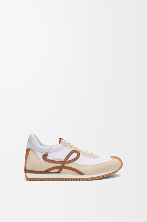 LOEWE Flow Runner 2.0 in nylon and suede Chocolate/Almost Optic