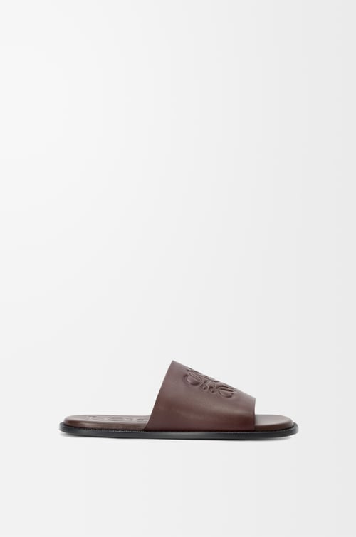 LOEWE Flex Anagram slide in soft calfskin Oxblood