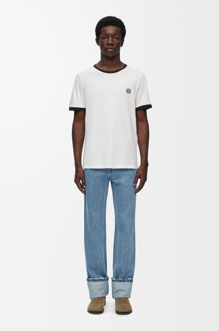 LOEWE Camiseta de corte ajustado en algodón Blanco/Negro