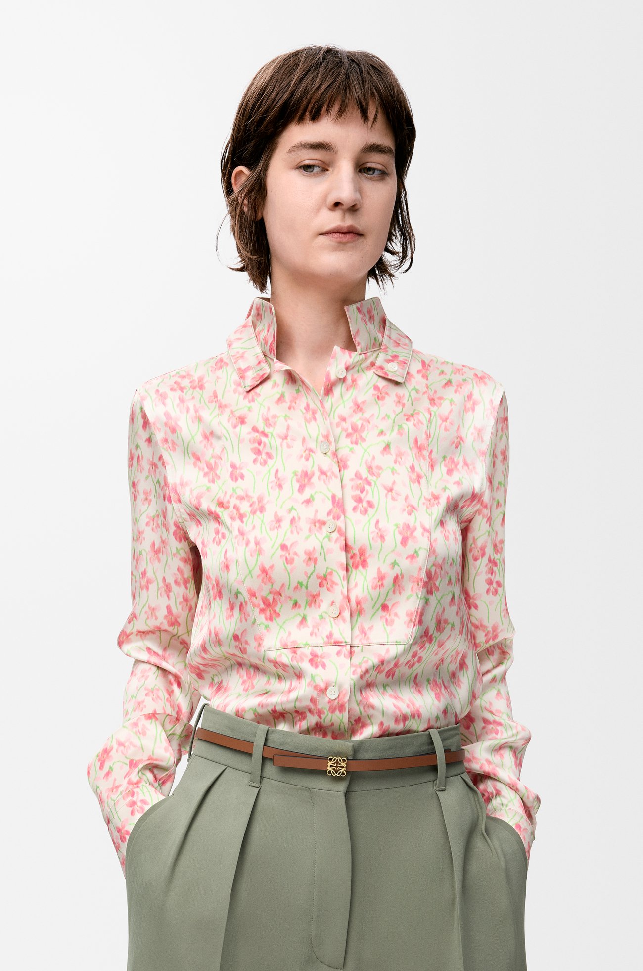 LOEWE リバーシブル アナグラムキューブ ベルト（スムースカーフ） タン/ブラック/ゴールド
